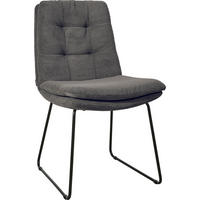 STUHL  in Cord  - Anthrazit/Schwarz, Design, Textil/Metall (49/90/68cm) - Johann Jakob