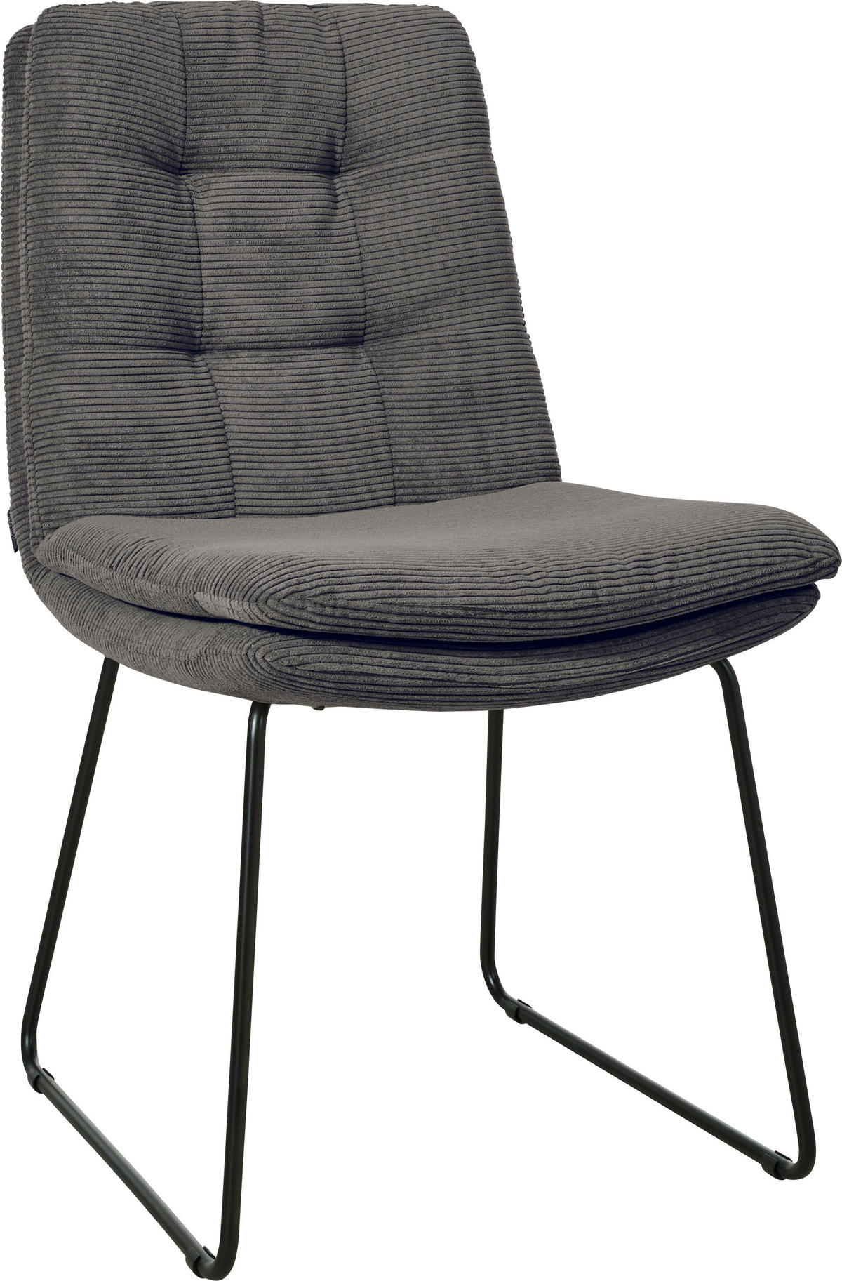 STUHL  in Cord  - Anthrazit/Schwarz, Design, Textil/Metall (49/90/68cm) - Johann Jakob