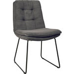 STUHL  in Cord Textil  - Anthrazit/Schwarz, Design, Textil/Metall (49/90/68cm) - Johann Jakob