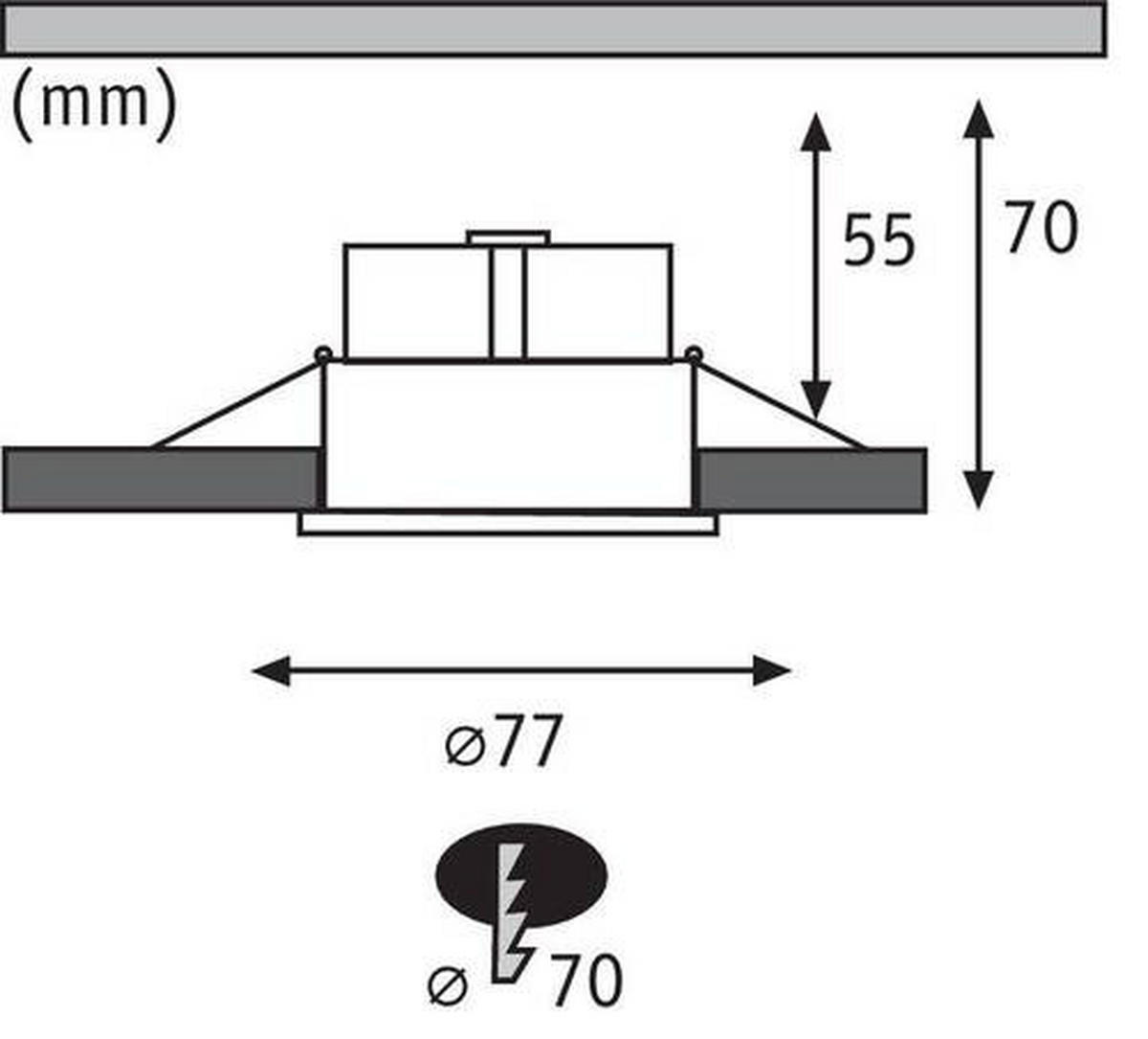 DECKENLEUCHTE 7,7/5 cm   - Weiß, Design, Kunststoff (7,7/5cm) - Paulmann