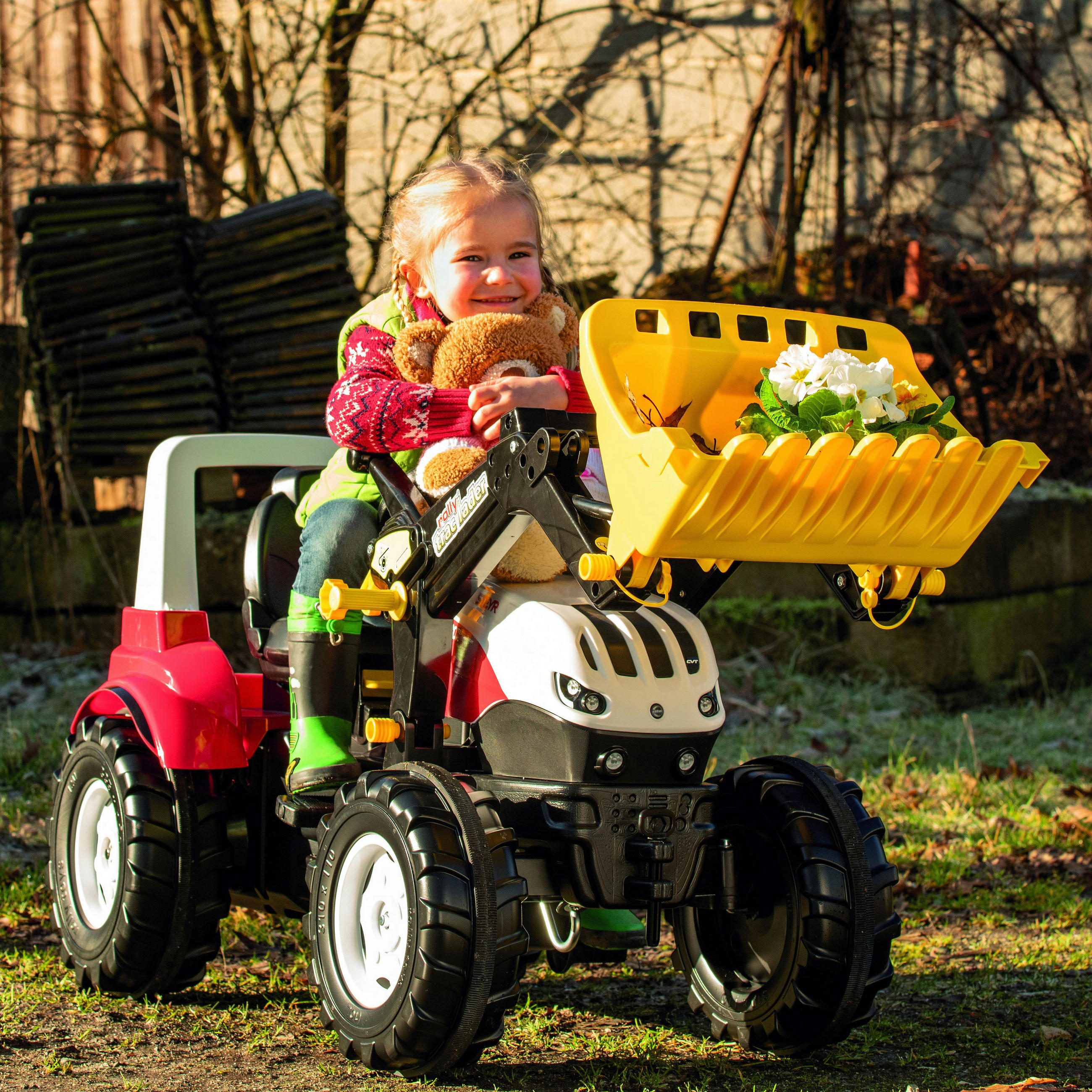 KINDERTRAKTOR - Rot, KONVENTIONELL, Kunststoff (150/53/76cm)