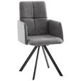 ARMLEHNSTUHL  Stoffauswahl, Typenauswahl, inklusive Armlehnen Mikrofaser  - Schwarz/Grau, MODERN, Textil/Metall (52/92/60cm) - Cantus