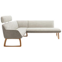 ECKBANK 182/238 cm Mikrofaser, Bouclé Grau Holz   - Wildeiche/Grau, Design, Holz/Textil (182/238cm) - Koinor