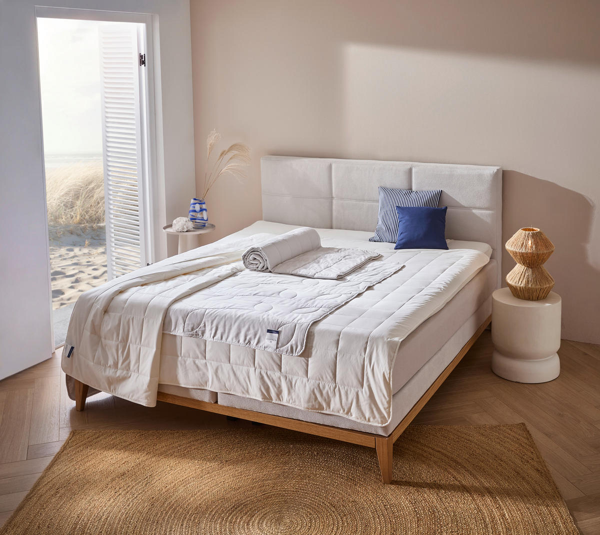 LETNÍ PŘIKRÝVKA, 135/200 cm, polyester, bambus - bílá, Basics, textil (135/200cm) - Billerbeck