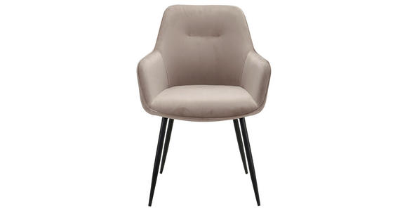 ARMLEHNSTUHL  Stoffauswahl, inklusive Armlehnen Cord  - Taupe/Schwarz, Design, Textil/Metall (57/85/60cm) - Novel