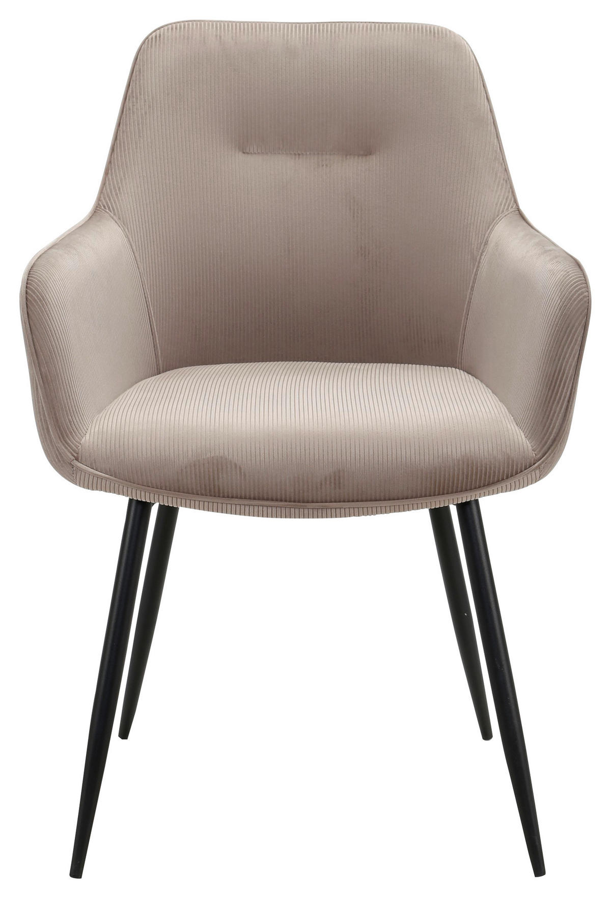 ARMLEHNSTUHL  in Eisen Cord  - Taupe/Schwarz, Design, Textil/Metall (57/85/60cm) - Novel