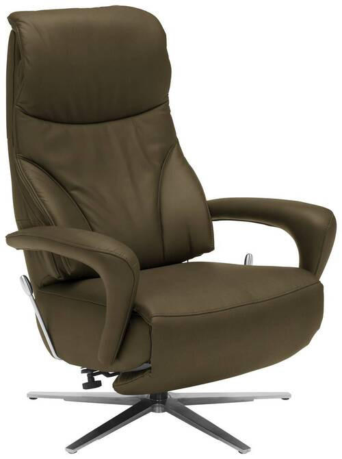 RELAXSESSEL in Leder Grün  - Edelstahlfarben/Grün, Design, Leder/Metall (75/106/88cm) - Dieter Knoll