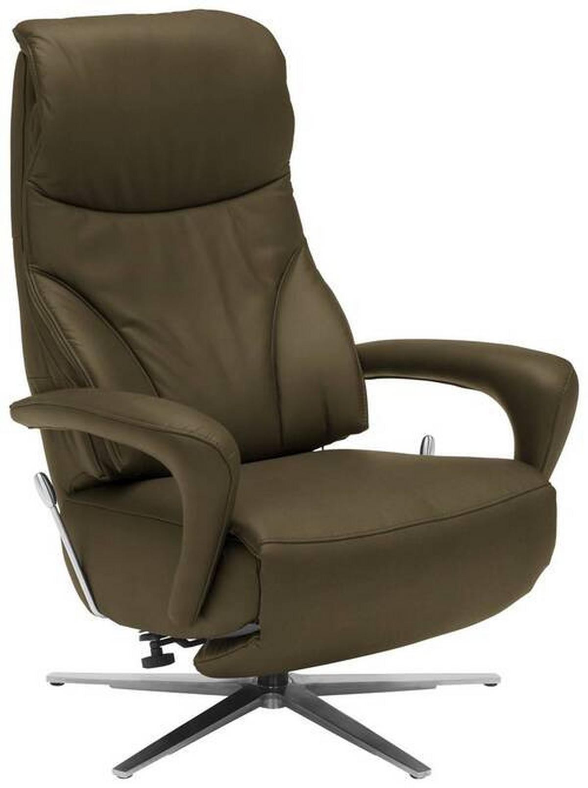RELAXSESSEL in Leder Grün  - Edelstahlfarben/Grün, Design, Leder/Metall (75/106/88cm) - Dieter Knoll