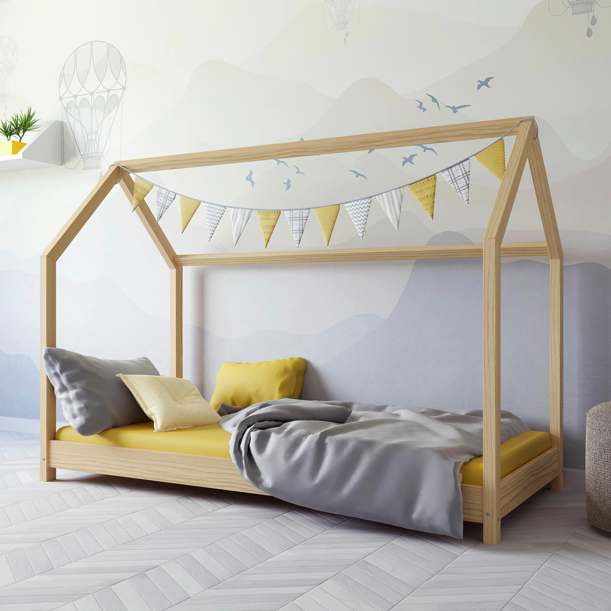HAUSBETT 80/180 cm  in Kieferfarben  - Birkefarben/Kieferfarben, MODERN, Holz (80/180cm) - MID.YOU