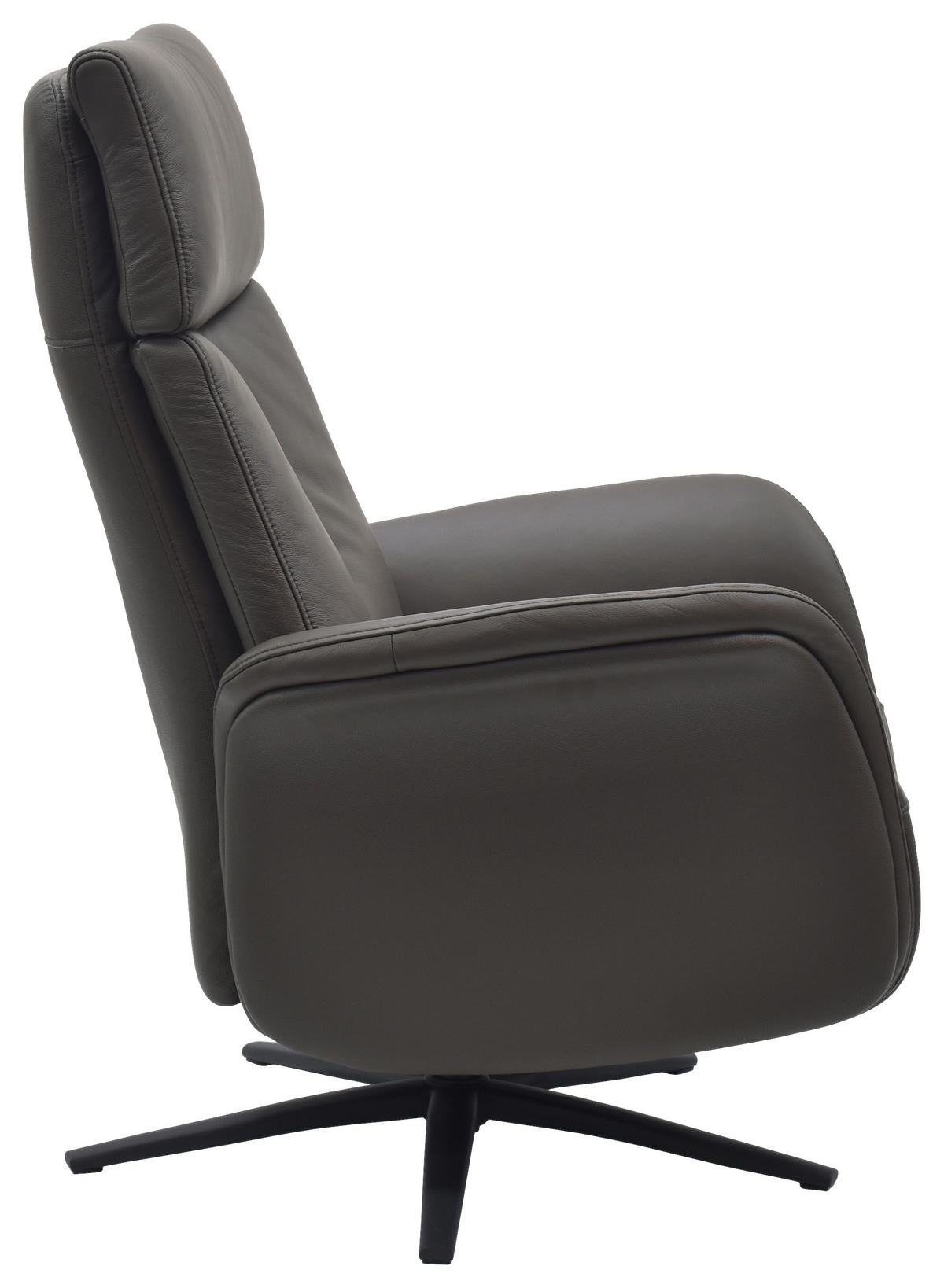 RELAXSESSEL Lederlook Echtleder    - Dunkelbraun/Schwarz, Design, Leder/Holz (75/109/84/148/84cm) - Livetastic