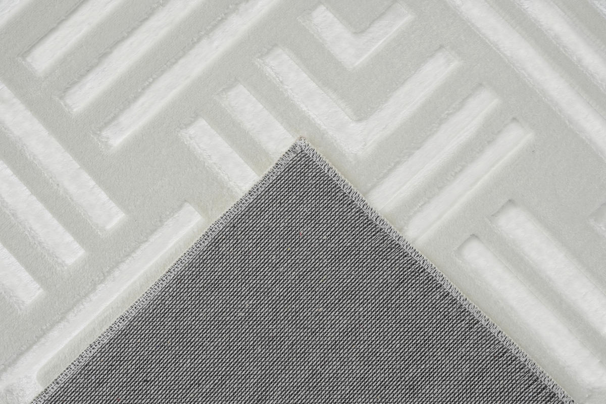 FLACHWEBETEPPICH  Wohnzimmer 160/220 cm Calma Weiß rechteckig  - Weiß, Basics, Textil (160/220cm) - Kayoom