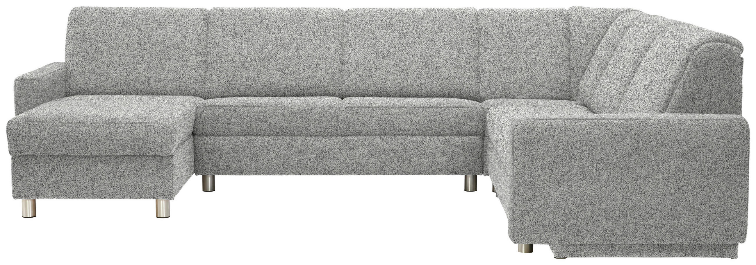 WOHNLANDSCHAFT  in Mikrovelours Naturfarben  - Alufarben/Naturfarben, KONVENTIONELL, Kunststoff/Textil (158/322/236cm) - Sedda