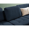 ECKSOFA in Chenille Blau  - Blau/Schwarz, Natur, Textil/Metall (288/233cm) - Valnatura