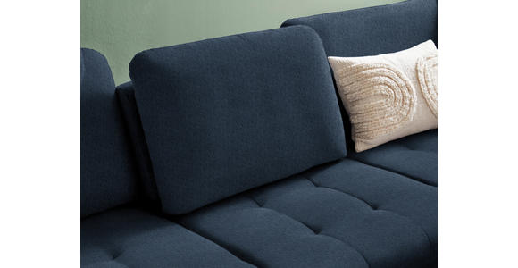 ECKSOFA in Chenille Blau  - Blau/Schwarz, Natur, Textil/Metall (288/233cm) - Valnatura