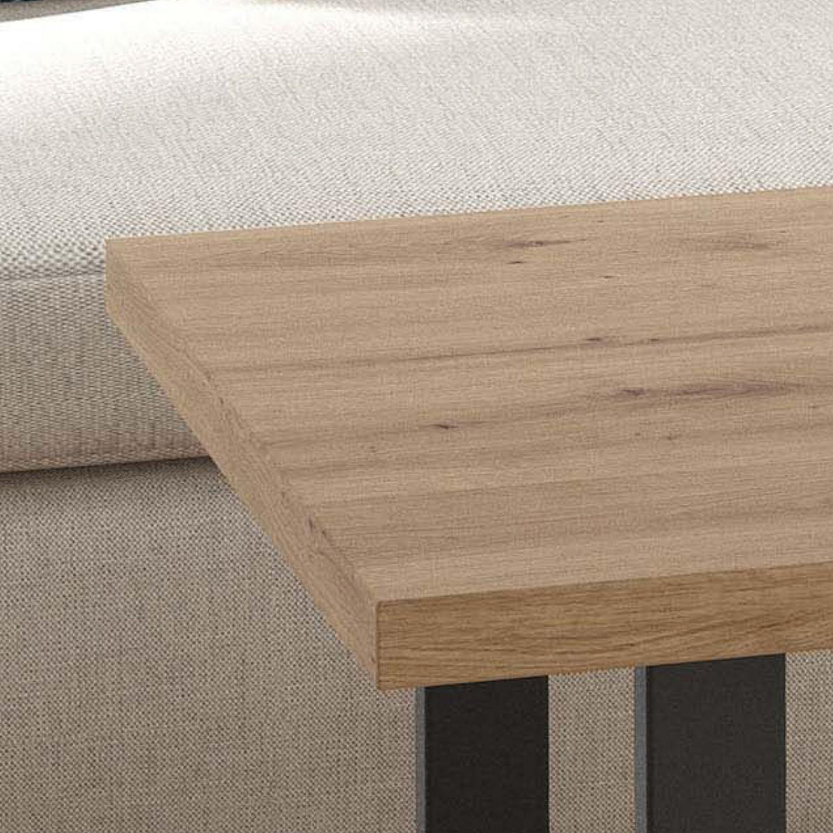 KONFERENČNÍ STOLEK, černá, barvy dubu, kov, plast, kompozitní dřevo, 110/60/45 cm - černá/barvy dubu, Moderní, kov/kompozitní dřevo (110/60/45cm) - MID.YOU