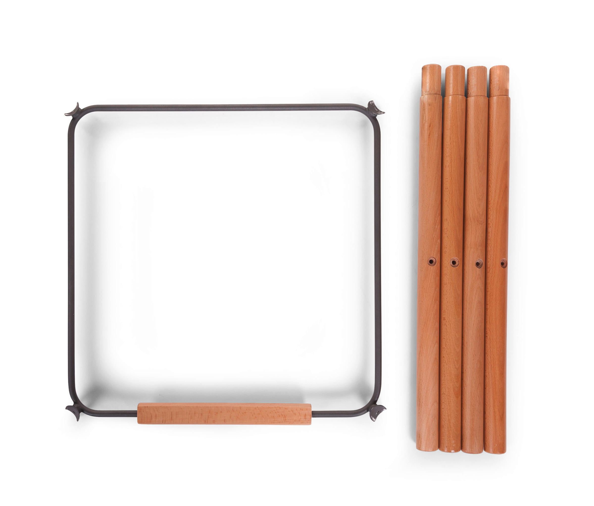 HOCHSTUHLBEINE Evolu Extra-Set Lange Beine Anthrazit, Buchefarben Natur-Anthrazit  - Anthrazit/Buchefarben, Basics, Holz/Metall (66/52/66cm) - Childhome