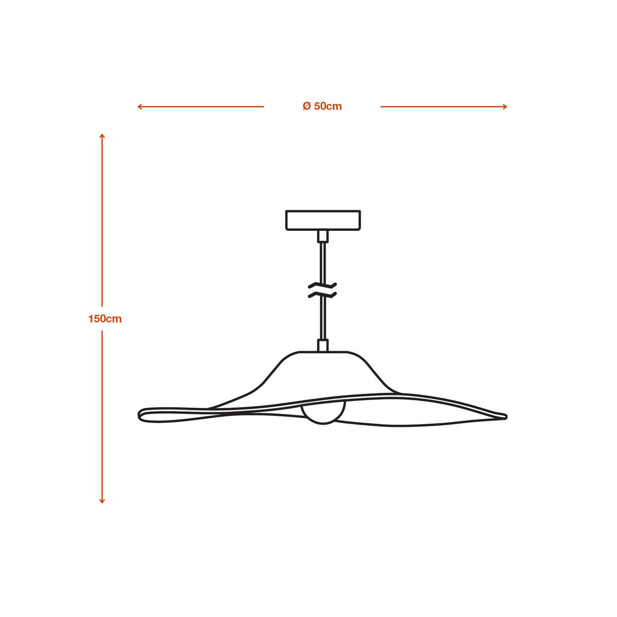 PENDELLEUCHTE 50/150 cm  - Dunkelgrau, Natur, Textil/Metall (50/150cm) - Ledvance