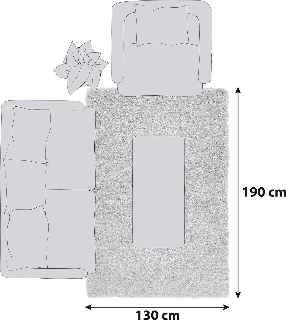 HOCHFLORTEPPICH 130/190 cm Relaxx Hellgrau  - Hellgrau, KONVENTIONELL, Textil (130/190cm) - Esprit
