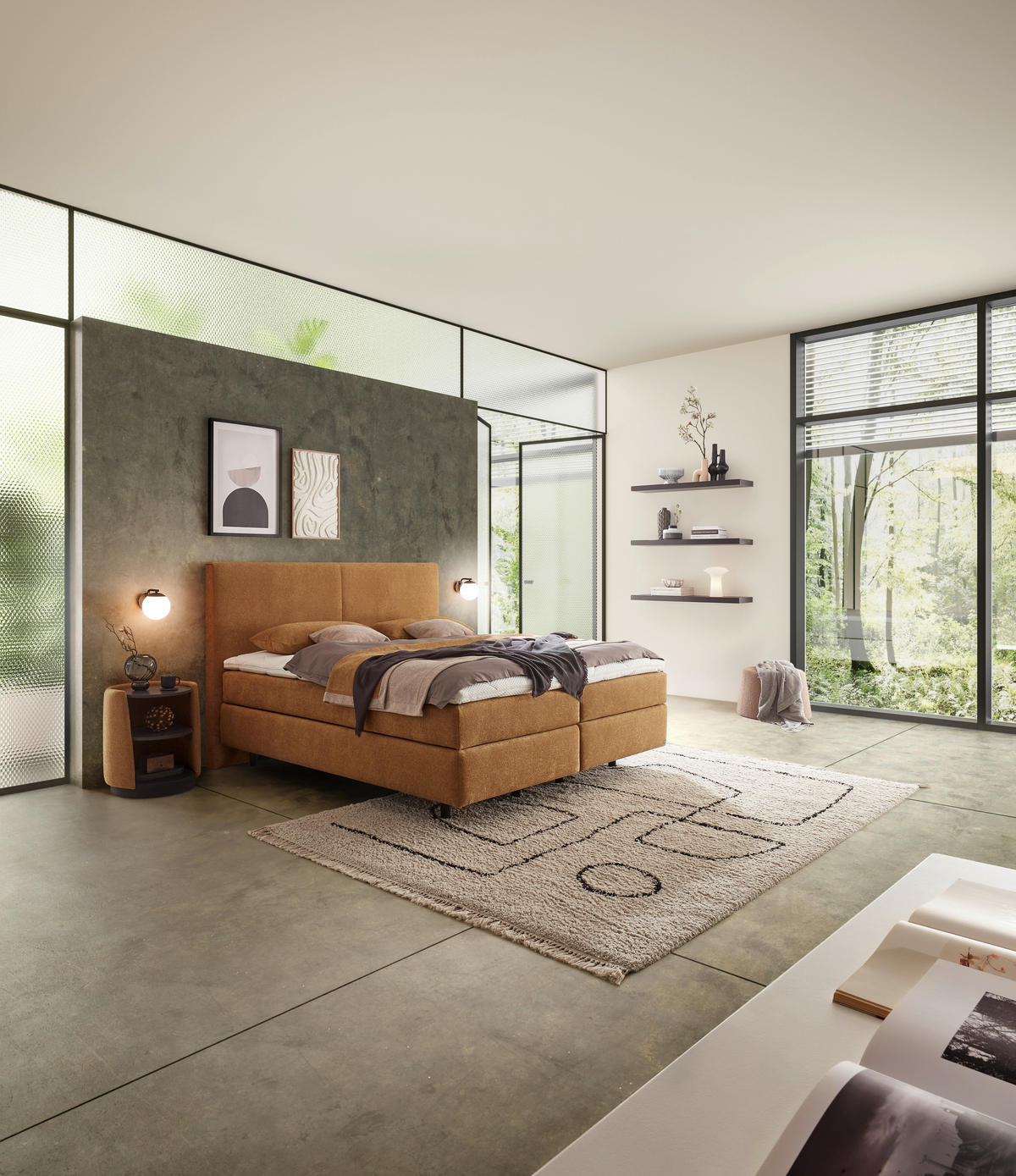 POLSTERBETT 180/200 cm,  in Gelb, Bettkasten, Lattenroste, Matratzen, H4 + H4 = sehr fest  - Gelb/Schwarz, Design, Holz/Holzwerkstoff (180/200cm) - Dieter Knoll