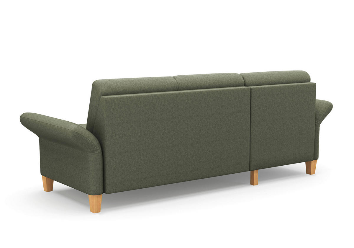 ECKSOFA ROCHELLE E Olivgrün Flachgewebe  - Eichefarben/Olivgrün, KONVENTIONELL, Holz/Textil (164/251cm) - Sit & More
