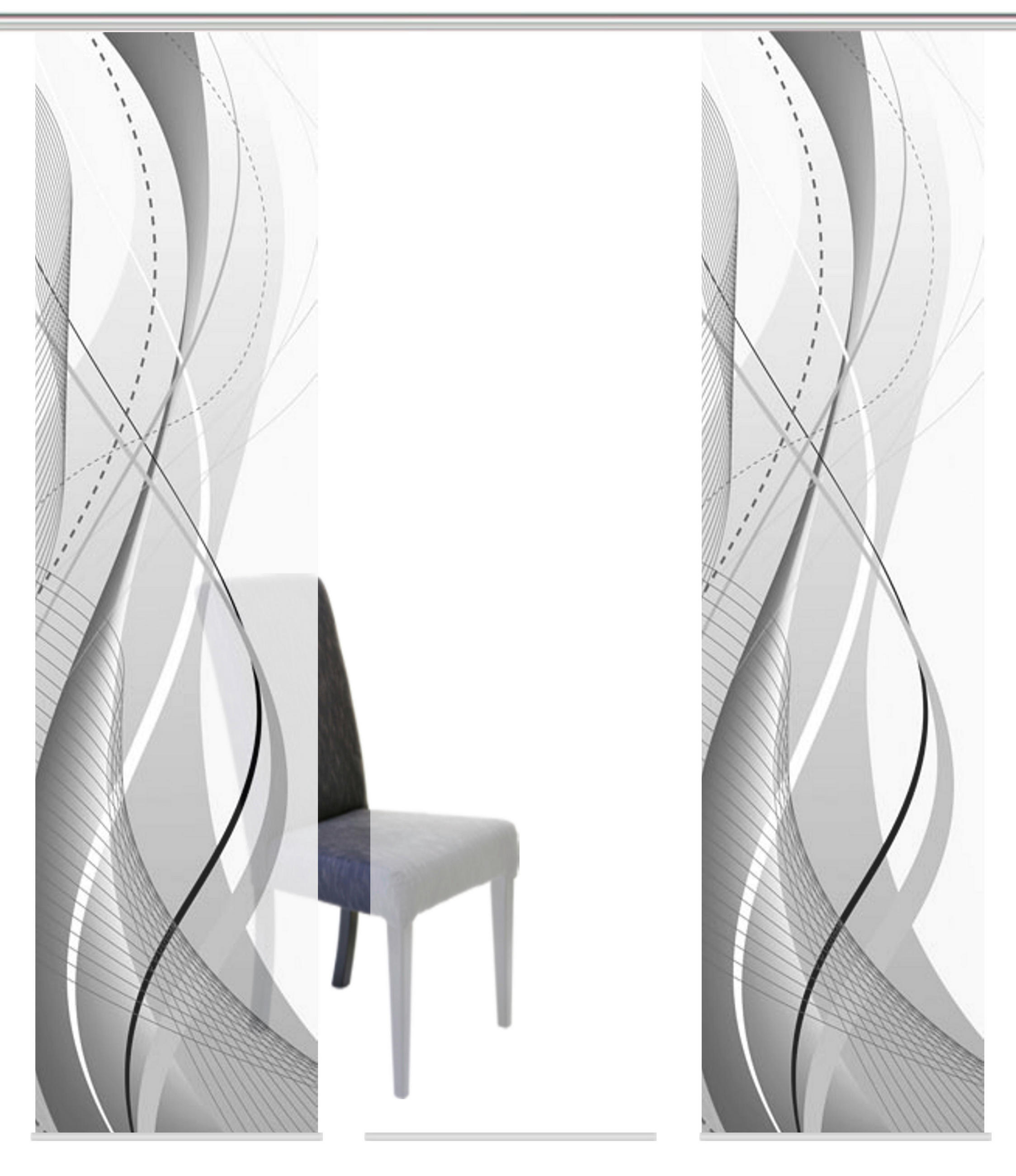 FLÄCHENVORHANG  3 Stück  halbtransparent   3x60/245 cm  - Grau, Design, Textil (3x60/245cm)