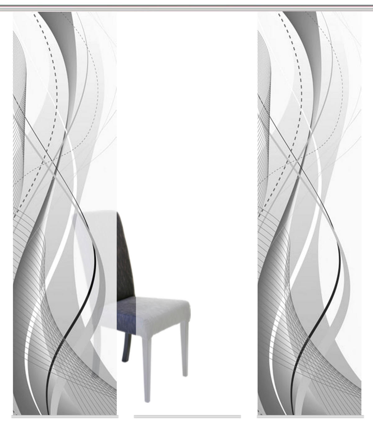PANELOVÝ ZÁVĚS,  - šedá, Design, textil (3x60/245cm)