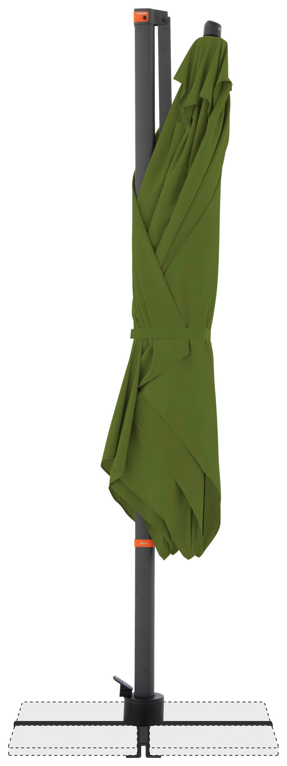 AMPELSCHIRM 300x240 cm  - Anthrazit/Grün, Basics, Textil/Metall (320/240cm) - Doppler