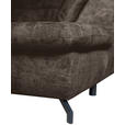 WOHNLANDSCHAFT in Struktur Mokka  - Schwarz/Mokka, KONVENTIONELL, Textil/Metall (188/357/253cm) - Carryhome