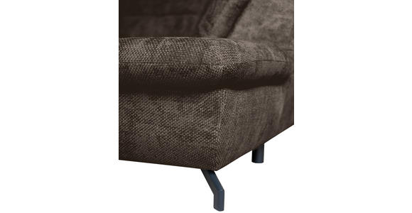 WOHNLANDSCHAFT in Struktur Mokka  - Schwarz/Mokka, KONVENTIONELL, Textil/Metall (188/357/253cm) - Carryhome