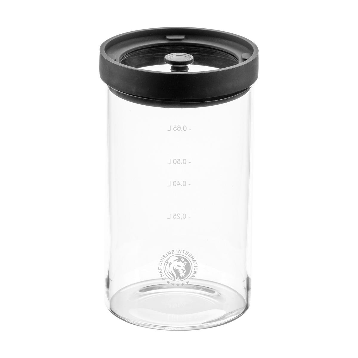 VORRATSGLÄSERSET 3-teilig  - Transparent/Schwarz, Basics, Glas/Kunststoff (21/11,5/30cm) - CHEF CUISINE