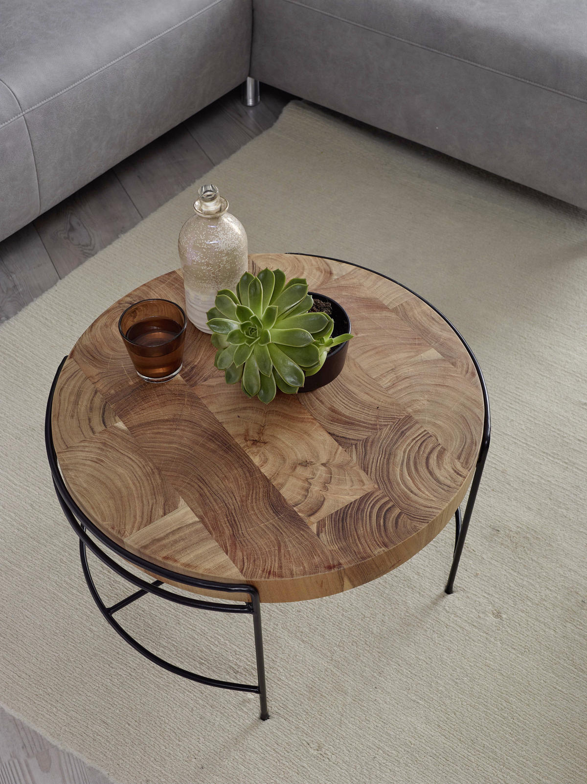 TABLE BASSE in Holz 62/62/40 cm  - noir/couleur d'acacia, Konventionell, métal/bois (62/62/40cm) - MID.YOU