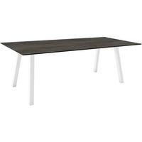 GARTENTISCH Kunststoff Grau rechteckig  - Weiß/Grau, MODERN, Kunststoff/Metall (220/100/75cm) - Stern