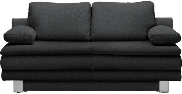 SCHLAFSOFA Bruno in Anthrazit  - Chromfarben/Anthrazit, Design, Textil/Metall (194/96/86cm) - Novel