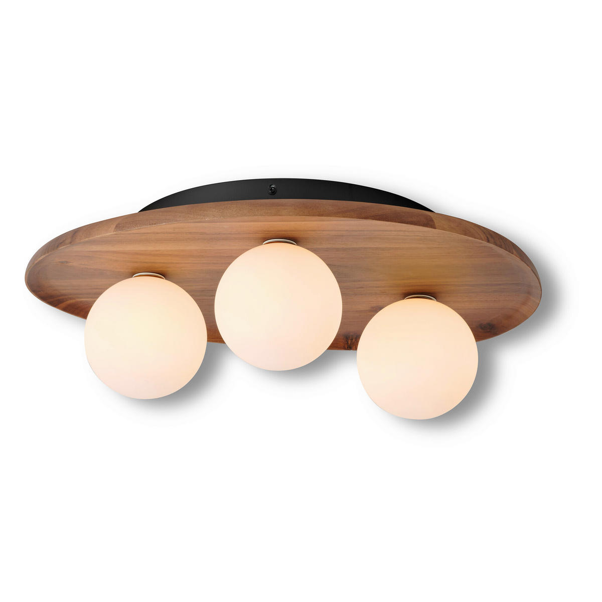 DECKENLEUCHTE    50/38,5/15,5 cm  - Akaziefarben, Basics, Glas/Holz (50/38,5/15,5cm) - Osram