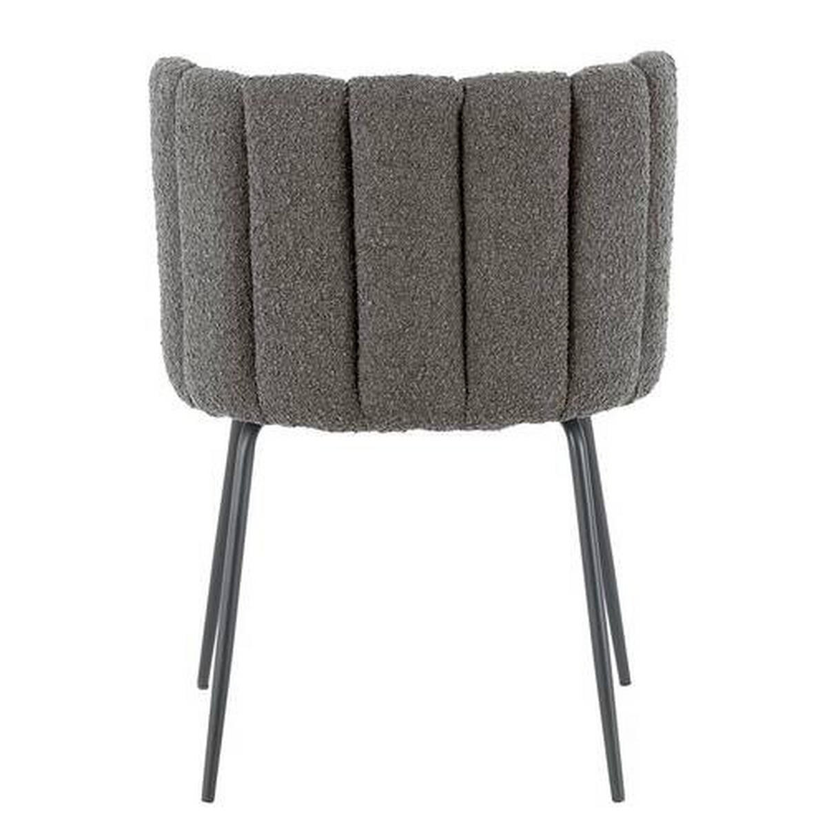 STUHL  in Eisen Bouclé Metall, Textil  - Schwarz/Grau, LIFESTYLE, Textil/Metall (53/77/53cm) - home24