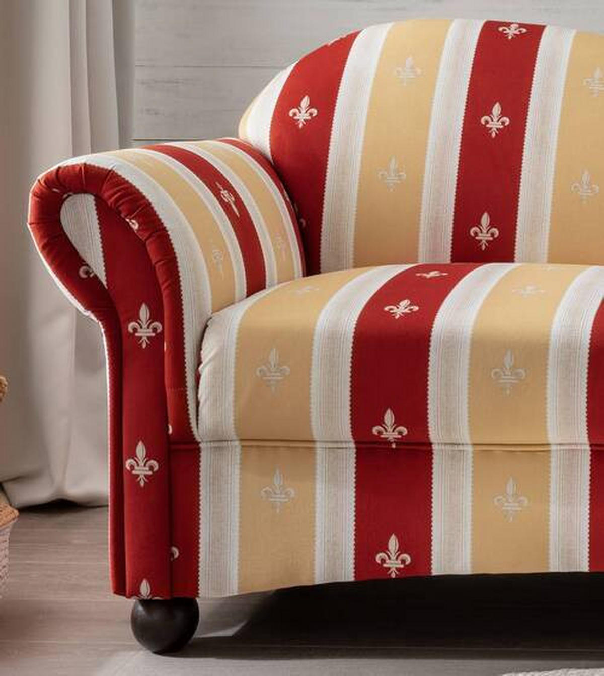 OTTOMANE in Mikrofaser Rot  - Wengefarben/Rot, Konventionell, Holz/Textil (86/84/190cm) - Livetastic