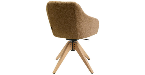 ARMLEHNSTUHL in Flachgewebe - Eichefarben/Braun, Design, Holz/Textil (58/82,5-85,2/60cm) - Johann Jakob