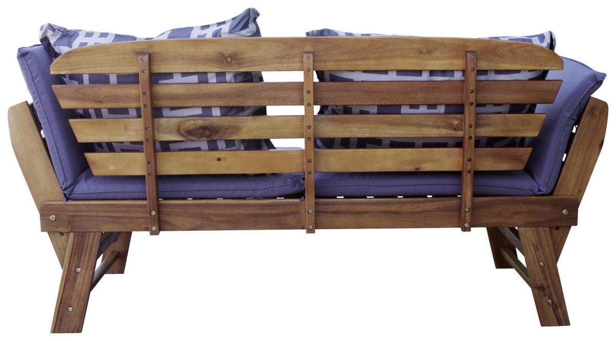 GARTENBANK 75/190/67 cm Akazie   - Grau/Akaziefarben, Design, Holz/Textil (75/190/67cm) - Ambia Garden