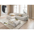 ECKSOFA  in Chenille Platinfarben  224/307 cm  - Platinfarben/Schwarz, KONVENTIONELL, Kunststoff/Textil (224/307cm) - Hom`in