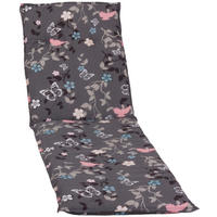 LIEGENAUFLAGE in Grau, Rosa Blume  - Rosa/Grau, Basics, Textil (193/60/6cm) - Gardenson