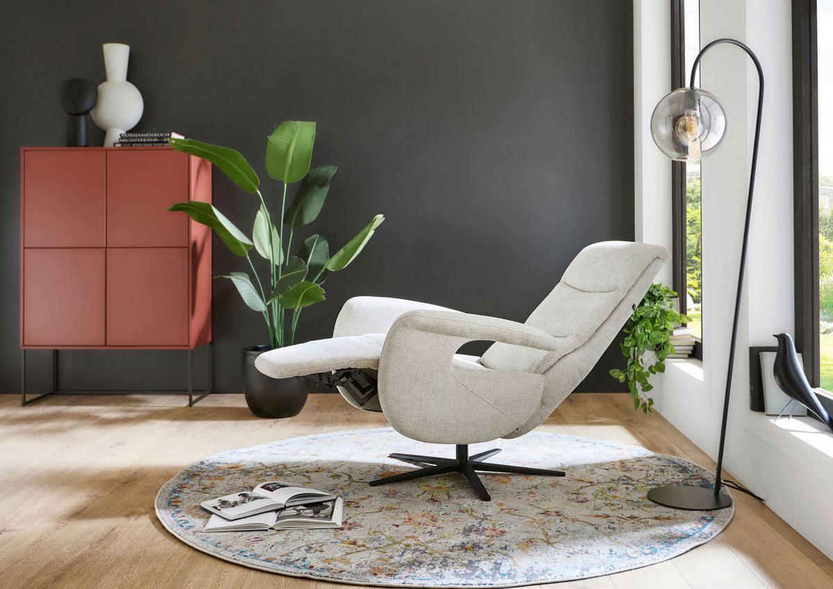 RELAXSESSEL Dieter Knoll Chenille    - Hellgrau/Schwarz, Design, Textil/Metall (71/110/83cm) - Dieter Knoll