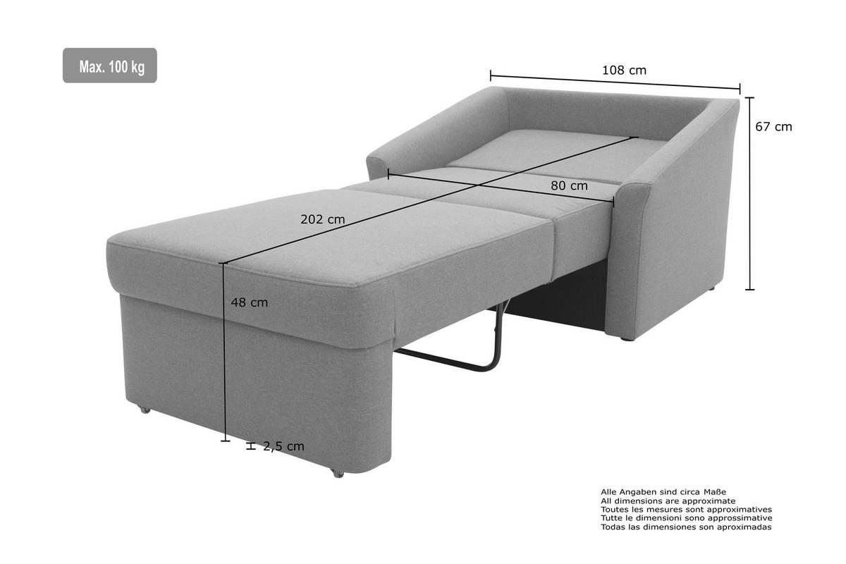 SCHLAFSESSEL RELAX BOX Mikrofaser Beige    - Beige/Schwarz, Basics, Kunststoff/Textil (108/86/96cm) - MID.YOU