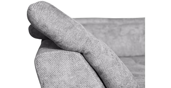 WOHNLANDSCHAFT Hellgrau Struktur  - Hellgrau/Schwarz, KONVENTIONELL, Textil/Metall (253/357/188cm) - Carryhome