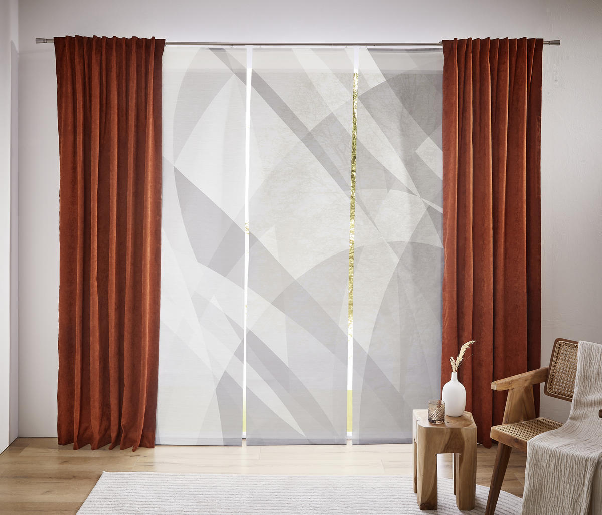 PANELGARDIN  - silver/antracit, Design, textil (60/245cm) - Novel