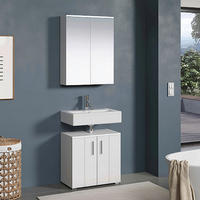 BADEZIMMER 2-teilig  in  - Weiß Hochglanz/Silberfarben, Trend, Holzwerkstoff/Kunststoff (60/192/32cm) - MID.YOU