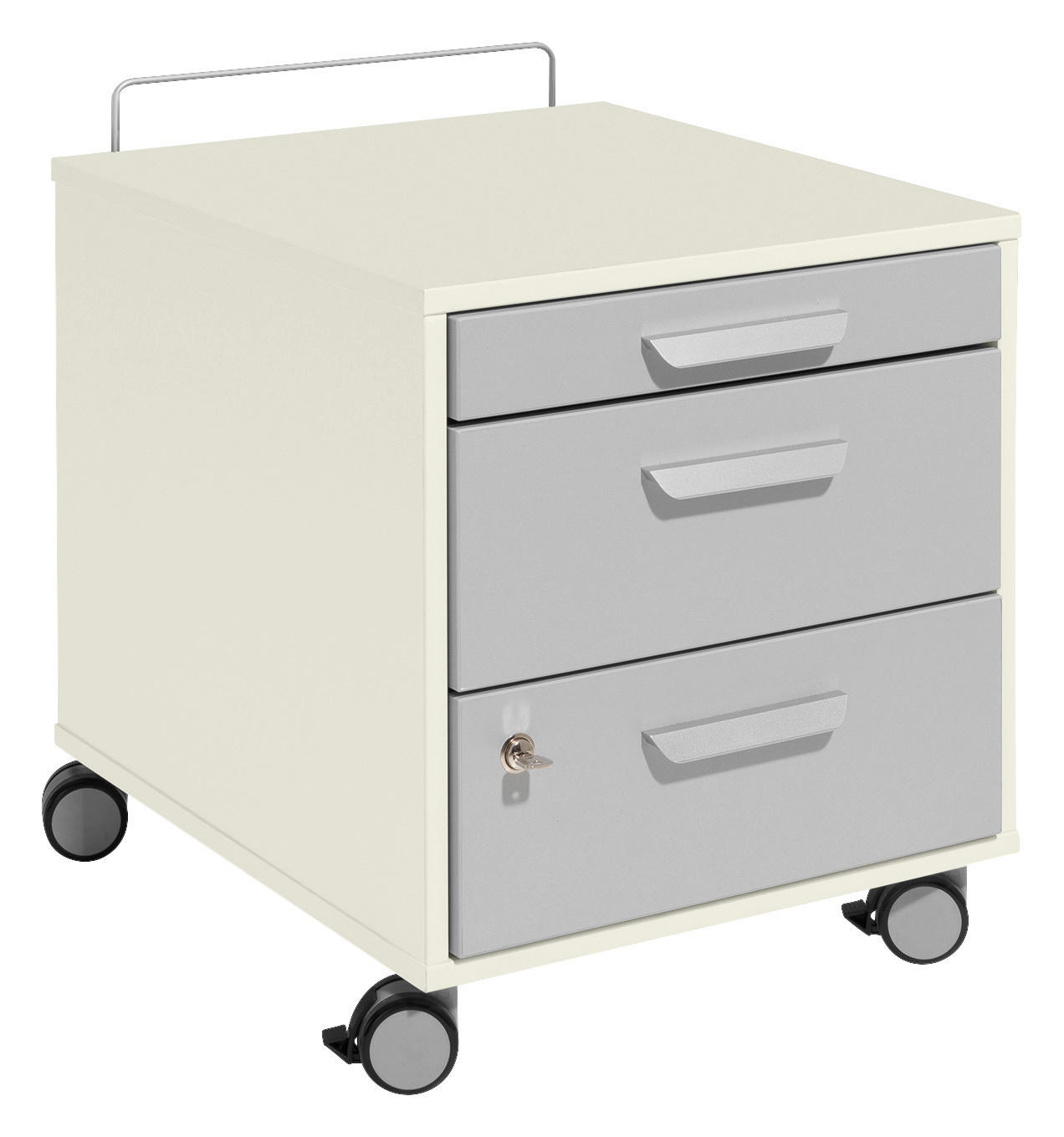 ROLLCONTAINER 44,4/54,2/54,7 cm  - Silberfarben/Creme, Basics, Holzwerkstoff/Kunststoff (44,4/54,2/54,7cm) - Paidi