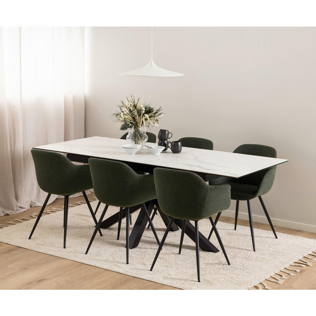 Thumbnail - Mid.you Esstisch, Weiß, Keramik, rechteckig, eckig, 90x75.5x168-210 cm, Esszimmer, Tische, Esstische, Esstische Keramik