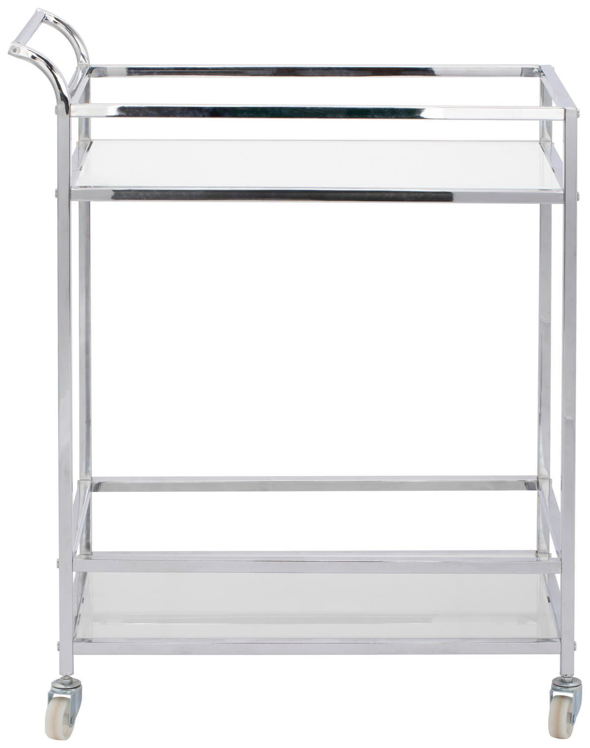 SERVIERWAGEN in Weiß, Chromfarben  - Chromfarben/Schwarz, MODERN, Glas/Kunststoff (60/80/35cm) - PBJ