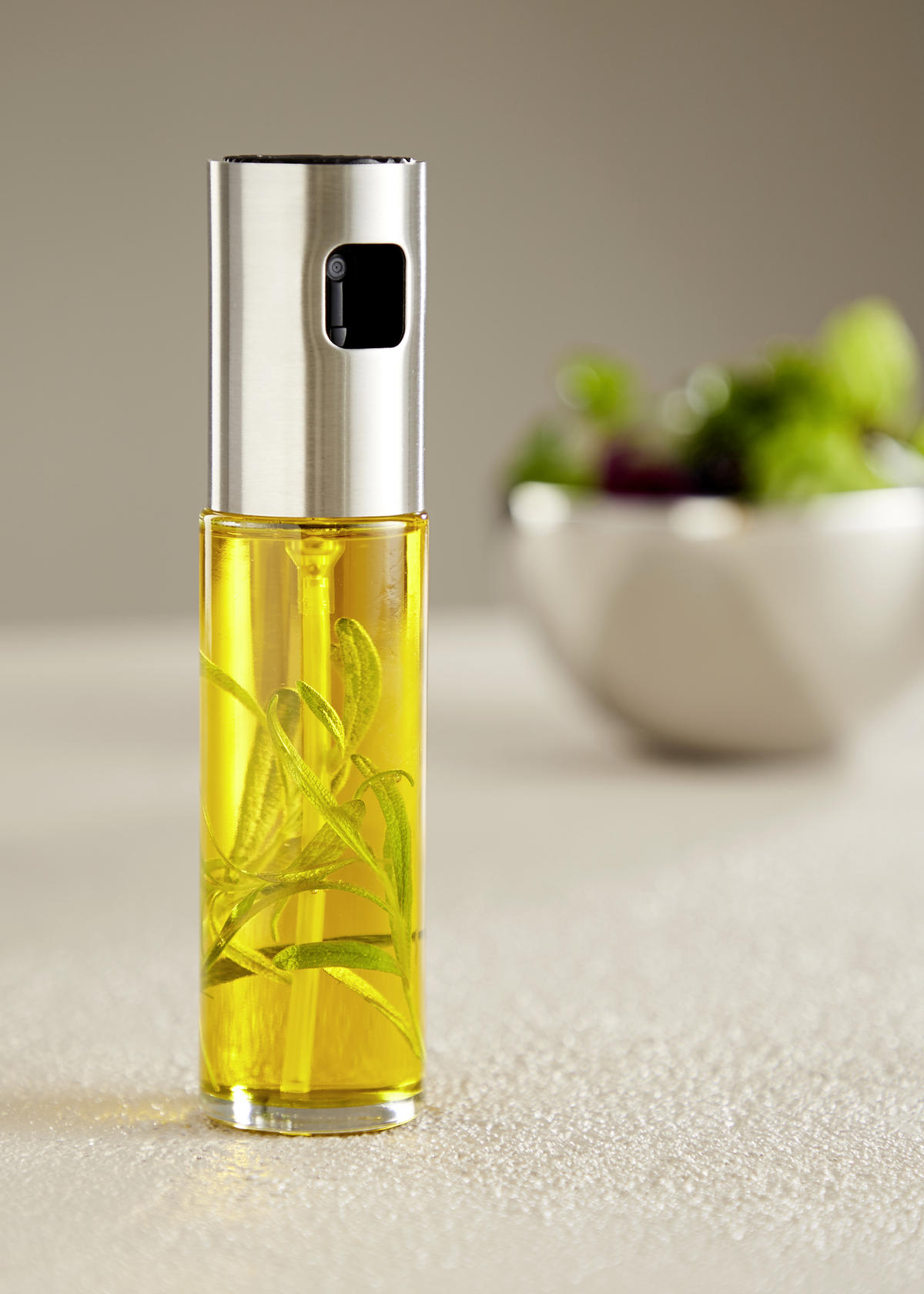 OLJA-/VINÄGERFLASKA - stålfärgad/transparent, Basics, metall/glas (17,5/4/4cm)