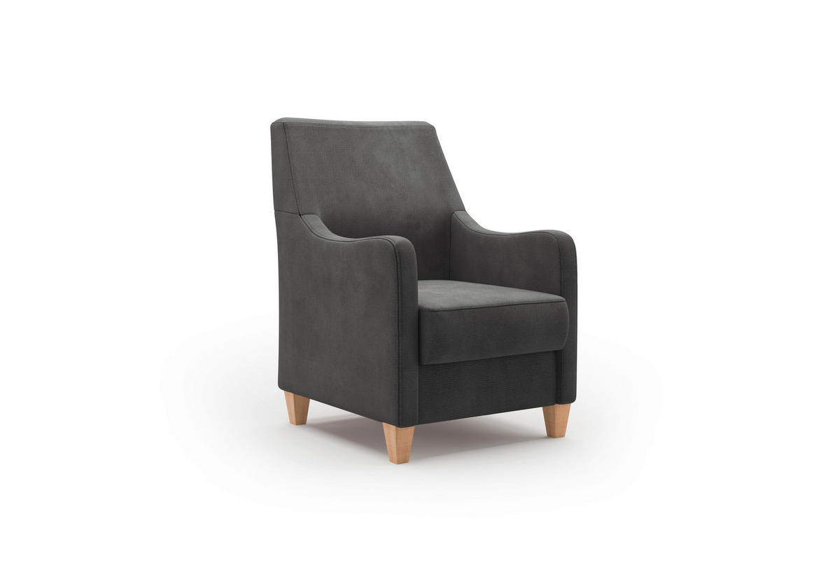 SESSEL in Flachgewebe Schwarz  - Eichefarben/Schwarz, KONVENTIONELL, Holz/Textil (70/93/75cm) - Sit & More